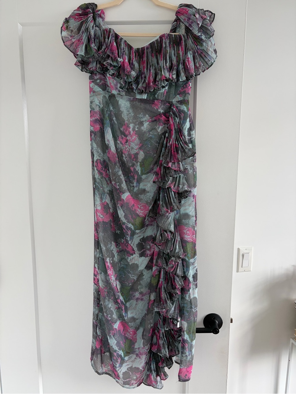 Hutch Off-The-Shoulder Ruffled Column Dress - Picture 9 of 9